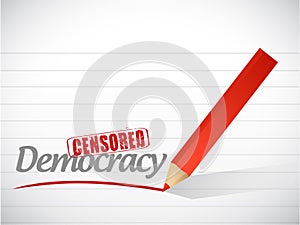 Censored democracy sign illustration design
