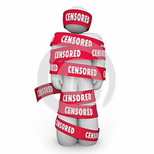 Censored Man Wrapped Tape Censorship