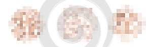 Censored pixel bar set. Nudity skin or sensitive text adult content cover. Censored picture vector illustration. photo