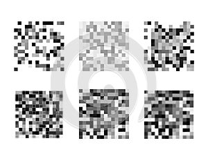 Censored pixel sign set. Black censor bar concept. Censorship rectangle. Vector illustration.