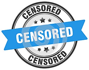 censored stamp. censored label on transparent background. round sign
