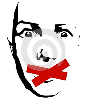 Censored Tape on Mouth photo