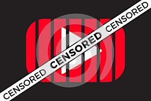 Censored Video Social media icon, channel video content photo