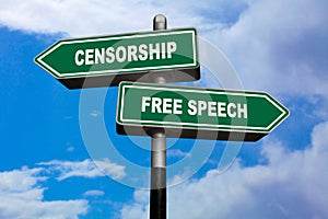 Censorship or Free speech - Direction signs