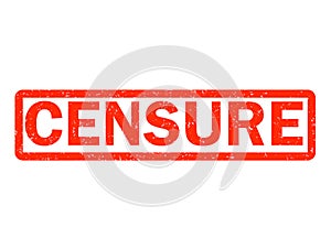 Censure red rubber stamp on white background. censure stamp sign