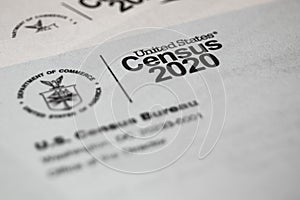 Census 2020 form. The census is the procedure of systematically acquiring and recording information about the population.