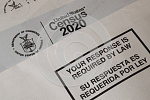 Census 2020 form. The census is the procedure of systematically acquiring and recording information about the population.