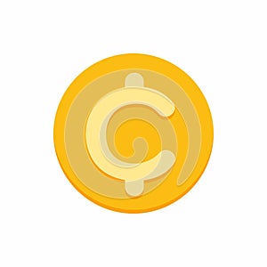 Cent, centavo currency symbol on gold coin photo