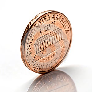 1 cent coin isolated on white background