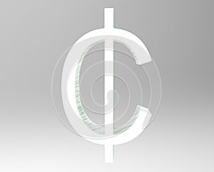 Cent symbol sign isolated centas sent 3d render photo