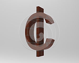 Cent symbol sign isolated centas sent 3d render photo