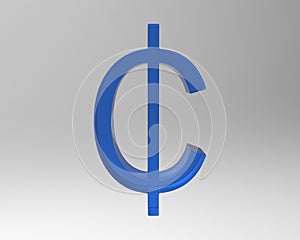 Cent symbol sign isolated centas sent 3d render photo