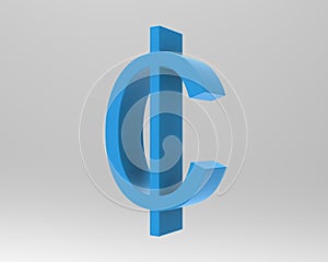 Cent symbol sign isolated centas sent 3d render photo