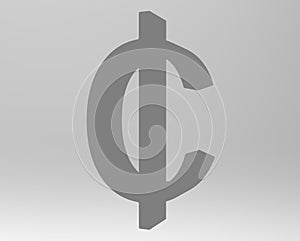 Cent symbol sign isolated centas sent 3d render photo