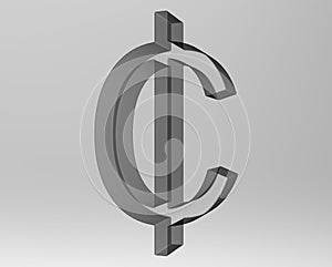 Cent symbol sign isolated centas sent 3d render photo