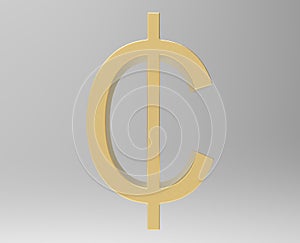 Cent symbol sign isolated centas sent 3d render photo