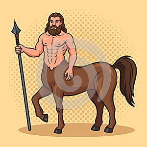 Centaur myth creature pop art vector illustration