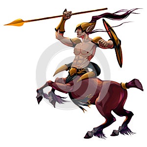 Centaur with spear and armor photo