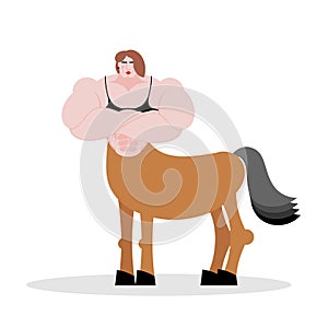 Centaur Woman bodybuilder. Strong mythical creature. Fabulous ho