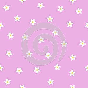 Centaury Flower Petal Dance.Cute seamless pattern