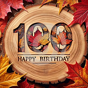 Centennial Birthday Celebration with Autumn Leaves