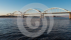 Centennial Bridge Crosses the Mississippi River