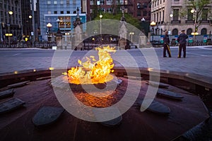 Centennial Flame & Peace Tower in Parliament building