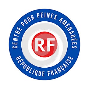 Center for adapted sentences symbol icon called centre pour peines amenagees in French language