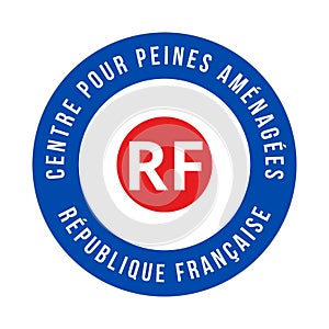 Center for adapted sentences symbol icon called centre pour peines amenagees in French language photo