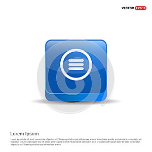 Center align text icon - 3d Blue Button