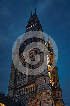 The Center Block and the Peace Tower in Parliament Hill, Ottawa, Canada.