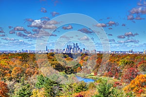 Center City Philadelphia Skyline with Fall Colors