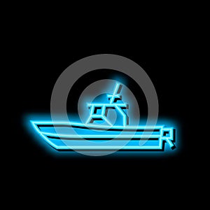 center console boat neon glow icon illustration