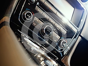 Center console of a luxury car