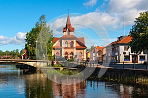 The center of Falun town with Kristine Church in Sweden photo