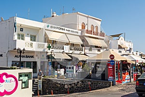 The center of Fira , the beautiful capital of Santorini. Cyclades Islands, Greece