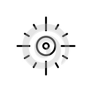 Black line icon for Center, focus and core