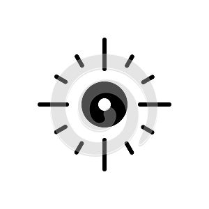 Black solid icon for Center, focus and core