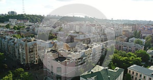 Center of Kyiv. View of Podil.Aerial. Ukraine.