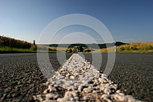 Center line of a country road