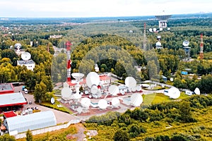 Center for long-distance space communications, satellite antenna