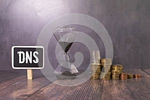 And in the center is a notebook with the text DNS