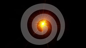 Center orange red circle Optical lens flare explode