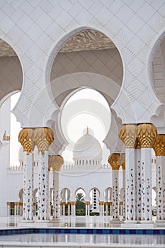 The center of the Sheikh Zayed Grand Mosque in Abu Dhabi