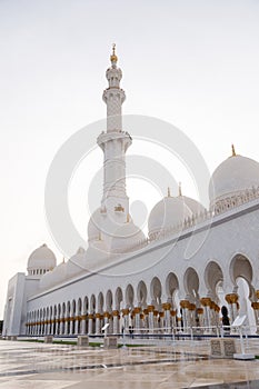 The center of the Sheikh Zayed Grand Mosque in Abu Dhabi