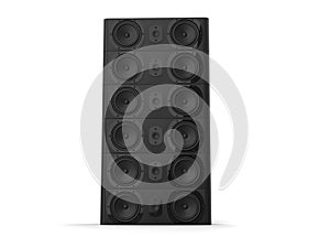 Center sound mid range loud speakers stacked on top of each other