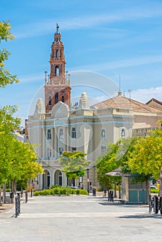 Center of Spanish town Carmona and tower of San Bartolome church photo