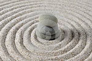 Center stacked Zen stones