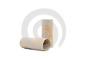Center of toilet paper rolls without paper