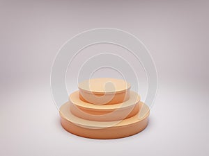 Centered orange podium on white background